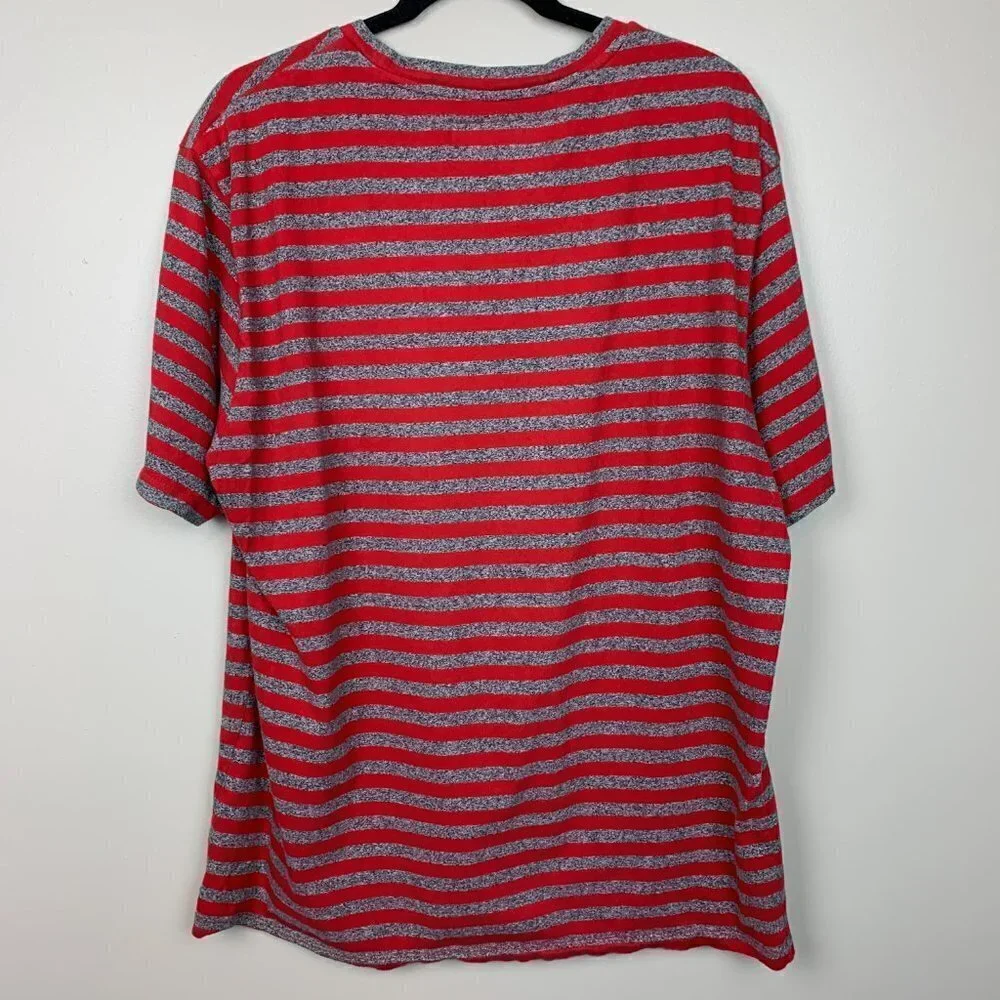 Guess Red & Grey Striped Short Sleeve Tee - Picture 5 of 5
